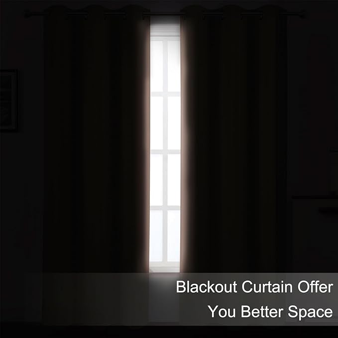 LEMOMO Blackout Curtains 52 x 84 inches Long Blush Curtains Set of 2 Panels Thermal Insulated Room Darkening Curtains for Bedroom