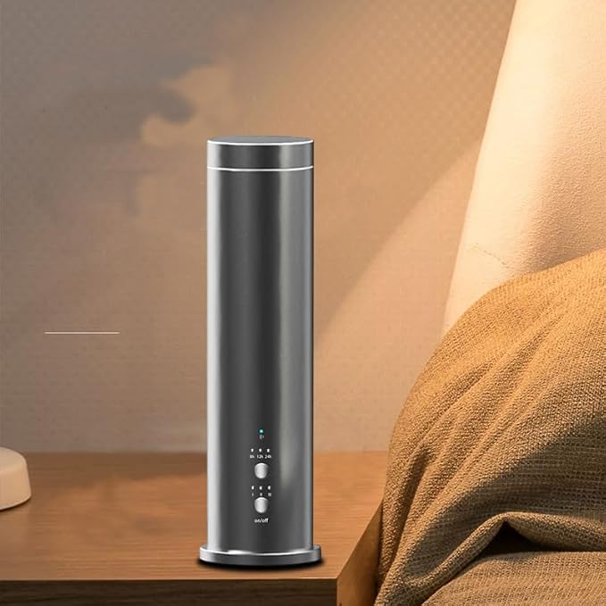 Waterless Essential Oil Diffuser 1000 Sq Ft, Nebulizing Diffuser with Remote & Timer, Adjustable Mist, Mood Light, Plug-in Aromatherapy for Home Office Hotel, Silver M202S