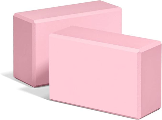 Yoga Blocks 2 Pack, 9"x6"x3" High-Density EVA Foam Yoga Block, Non-Slip Yoga Blocks for Yoga, Pilates Meditation, Stretching and Toning, Supportive, Latex-Free