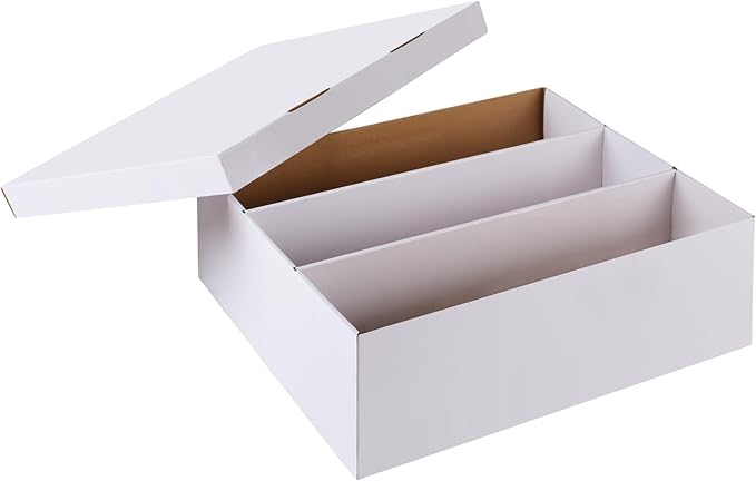 Card Storage Box,3 Rows about 2400 Count Collector Cards Box with Divider,Trading Card Storage Box for TCG/Mtg/Sports Card Storage and Collection,12.9"×10.4"×4.3"(1-Pack)
