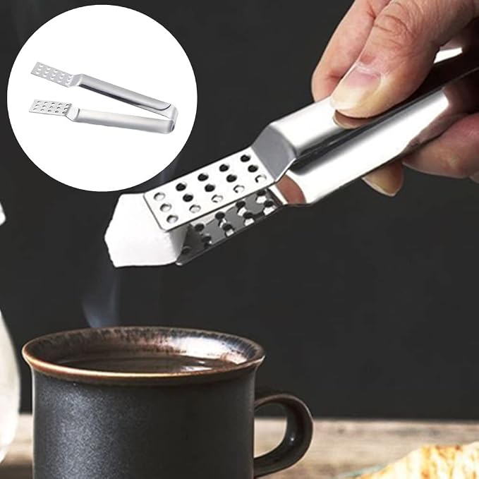 2 Pack Stainless Steel Tea Bag Squeezer, Kitchen Tea Bag Tongs Herbal Tea Infuser, Tea Bag Holder Strainer Clip for Loosing Leaf, Gripping Ice Cube, Sugar