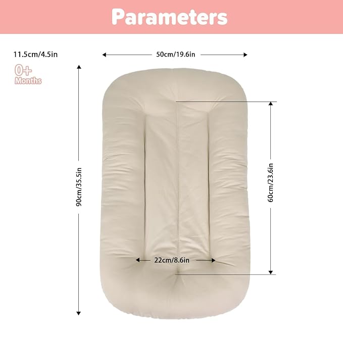Baby Lounger for Infants Babies 0-24 Months, Bionic Organic Lounger, Soft Cotton Breathable Infant Floor Seats & Loungers for Newborn Baby Shower Gifts (Livid)