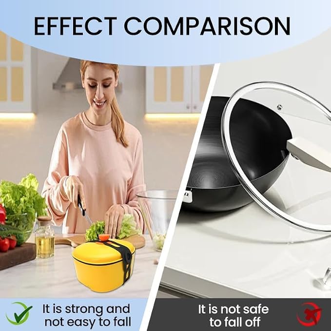 21.3In Reusable Silicone Latch Strap - Self-Lock Elastic Tie for Slow Cooker Lid/Pot/Bento Box, Organizer for Curtain/Cords/Yoga Mat/Camping Mat, BPA-Free, Dishwasher-Safe (Black+Grey)