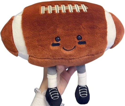 12" Cute Football Plush Toys Soft Stuffed Sport Throw Pillow Plush Ball Gift for Kids Birthday and Christmas Decoration (Rugby)