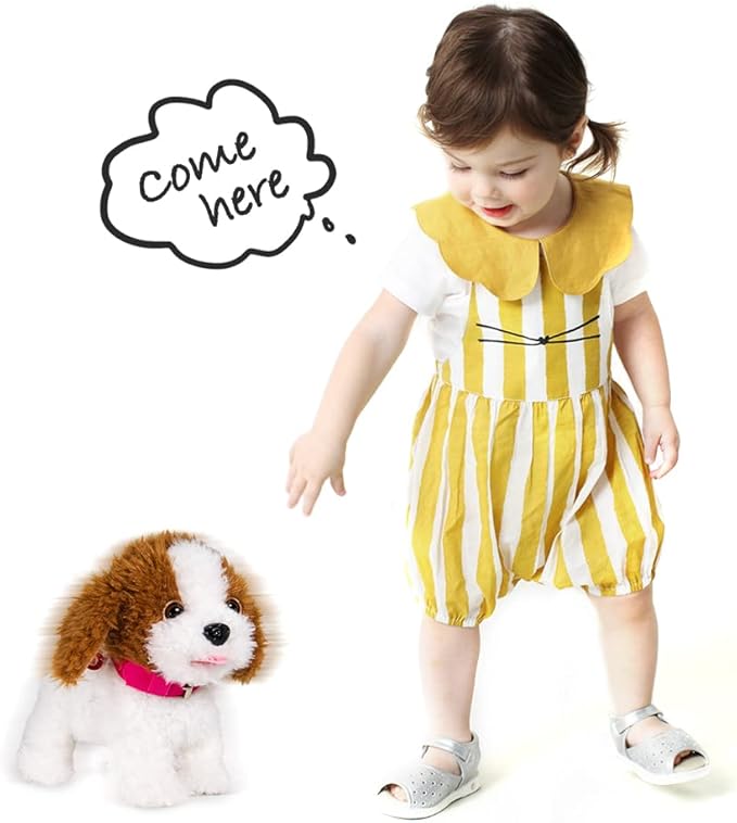 WEofferwhatYOUwant Interactive Voice Command Dog – Plush Goldendoodle Teddy Toy – Responds to 12 Commands – Walks, Barks, Dances, Sings – Smart Talking Robotic Pet for Kids, Toddlers, Seniors