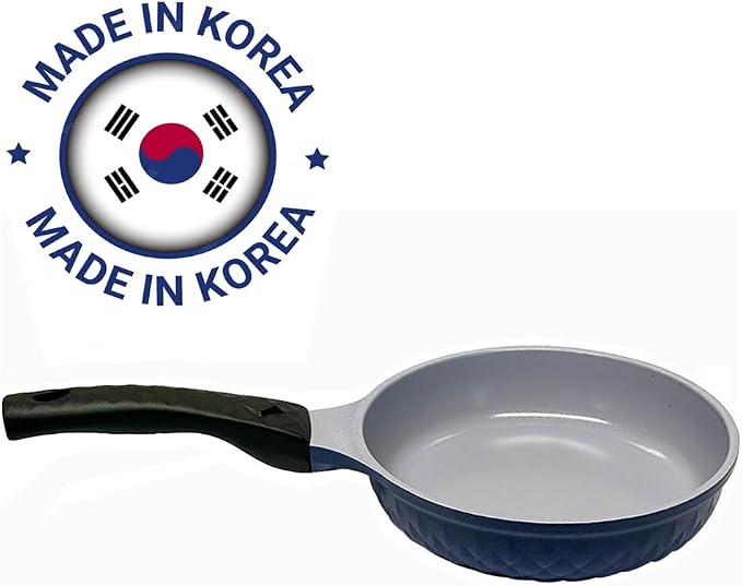 |MADE IN KOREA| 8" Ceramic Coating Interior and Exterior Frying Pan Cooking Wok