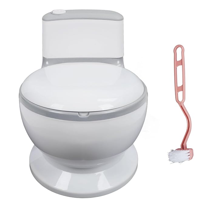 Adjustable Portable Kids Potty Training Seat, Ergonomic and Safe Children's Toilet with Removable Potty Pot, Comfortable Non Slip Design for Home and Travel(Grey)