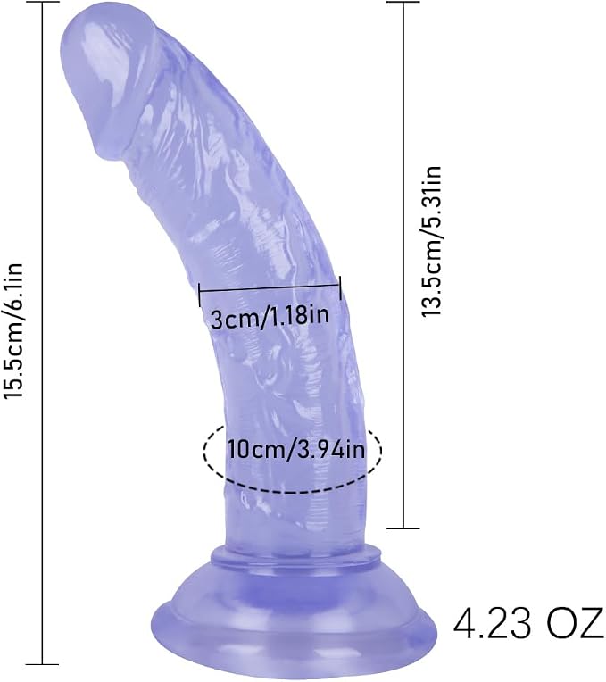 5.3 Inches Realistic Dildo, Sex Toys for G spot Stimulator & Anal Dildos Lifelike Fake Penis for Women/Men/Gay (Blue)