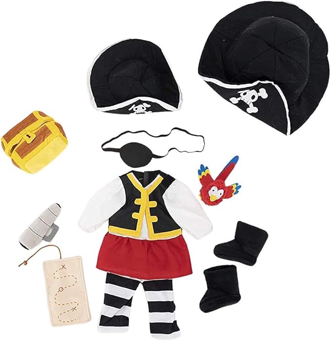 Playtime by Eimmie 18 Inch Pirate Doll Clothes & Accessories – Pirate Costume with Hat, Boots & Leggings – Fits American Girl, Our Generation & Other 18” Dolls for Girls