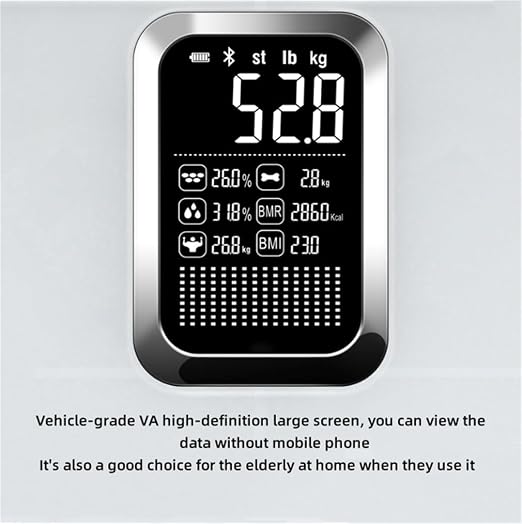 Ultra-Precision Digital Accurate Bathroom Smart Scale, Body Composition Monitor Health Analyzer, Large VA Display Screen, Smart Digital Weighing Machine
