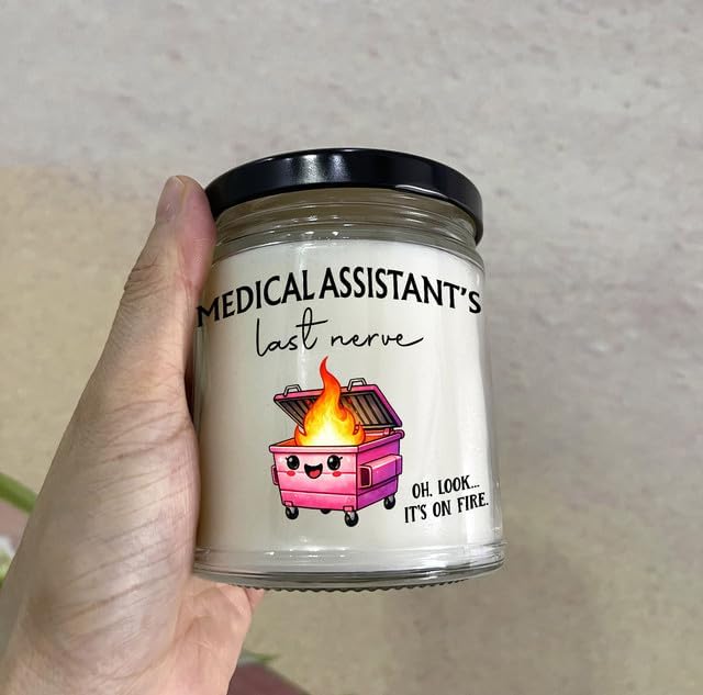 Medical Assistant Candle 9oz - Soy Wax Vanilla Scented Clean Burning, Medical Assistant Gifts for Women, MA Week Appreciation Gift Ideas