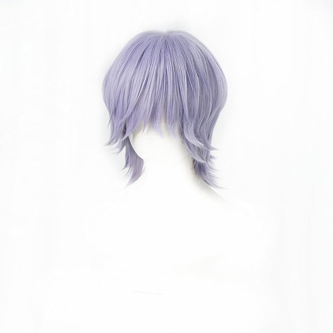 Anime Cosplay Wig Light Purple Men's Short Hair Halloween Party Costume Wigs