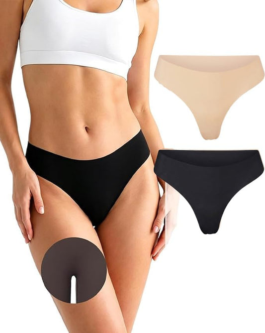 Thongs Seamless Underwear for Women No Show Thong Panty Liners Breathable Sexy Stretch Buttery Soft G-String Panties