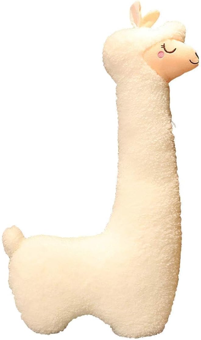 Hofun4U Llama Plush Pillow, 39 Inch Alpaca Plush Long Body Pillow, Alpaca Stuffed Animal, Christmas Holiday Birthday Gift (White)