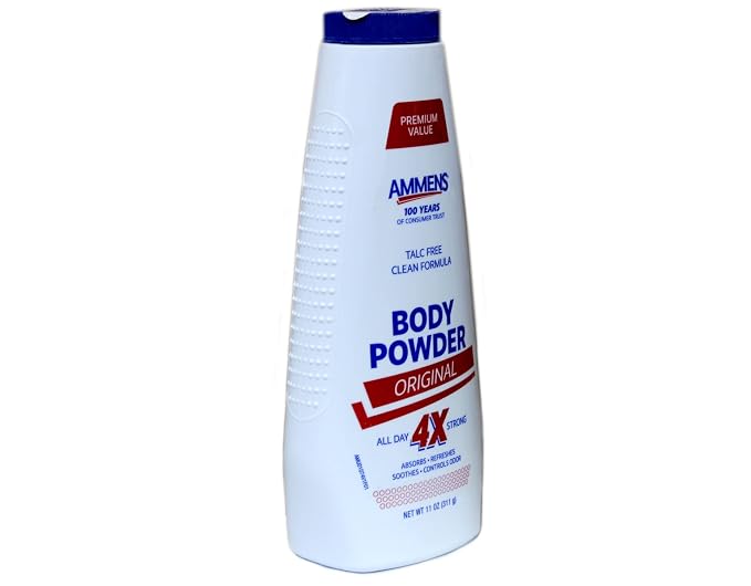 AMMENS BODY Powder Original All Day 4X Strong, 11 oz (Pack of 3)