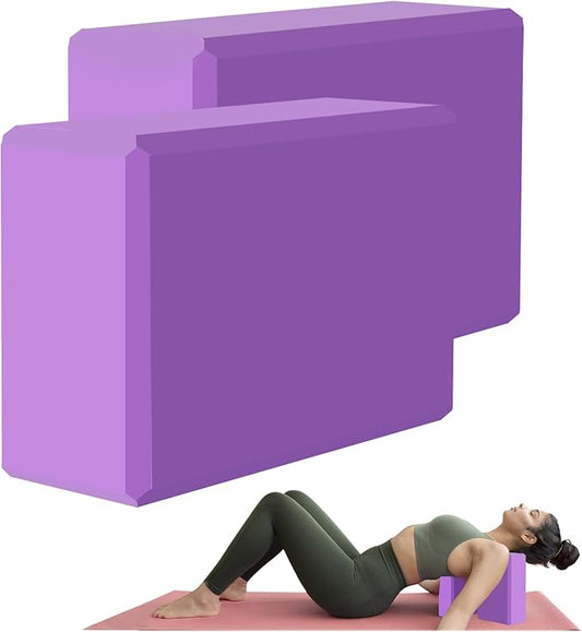 Yoga Block - Supportive Latex-Free Eva Foam - Soft Non-Slip Surface with Beveled Edges for Yoga, Pilates, Meditation - Yoga Accessories for Stability, Balance, Deepen Stretches