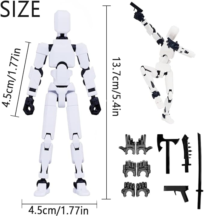 Titan 13 Action Figure,2025 New Lucky Robot 13 Action Figures,3D Printed Action Figure,Dummy Robot 13 Action Figures Desktop Decorations Game Gifts (5 pcs)