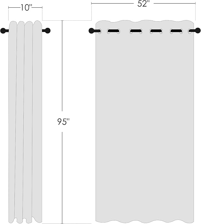 NICETOWN Bedroom Room Darkening Curtains - Triple Weave Grommet Top Thermal Insulated Solid Energy Saving Panels/Drapes for Villa/Hall, Beige, 1 Pair, 52 inches by 95 Inch