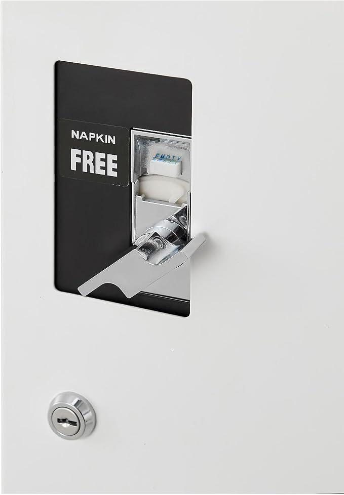 Global Industrial Feminine Hygiene Dispenser, Free Vending, 15"Wx5"Dx25.5"H | Wall or Surface Mount, Steel Construction, For Tampons and Sanitary Napkins
