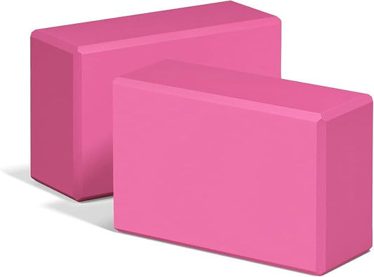 Yoga Blocks 2 Pack, 9"x6"x3" High-Density EVA Foam Yoga Block, Non-Slip Yoga Blocks for Yoga, Pilates Meditation, Stretching and Toning, Supportive, Latex-Free