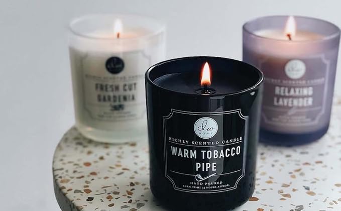 DW Home Warm Tobacco Pipe Scented Candle for Home, 9 oz, Copper Lid Single Wick Candle Jar, Up to 33H Burn Time, Luxury Scented Candle for Relaxation, Gifting, Home Decor
