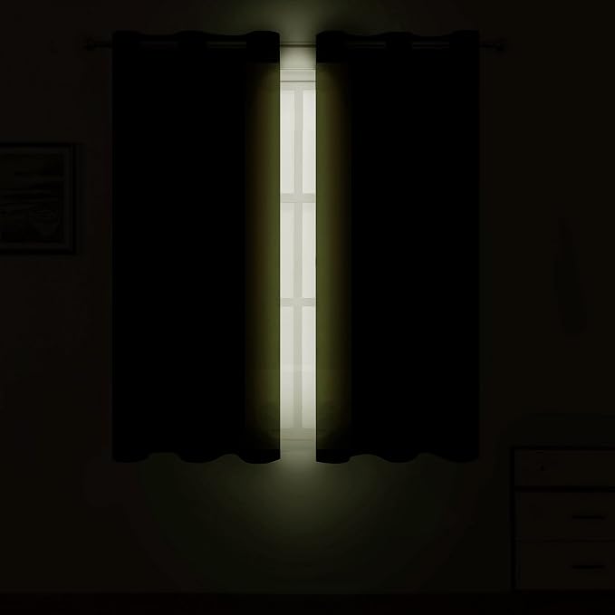 LEMOMO Olive Green Blackout Curtains 66 x 63 Inch Length/Set of 2 Curtain Panels/Thermal Insulated Room Darkening Blackout Curtains for Bedroom