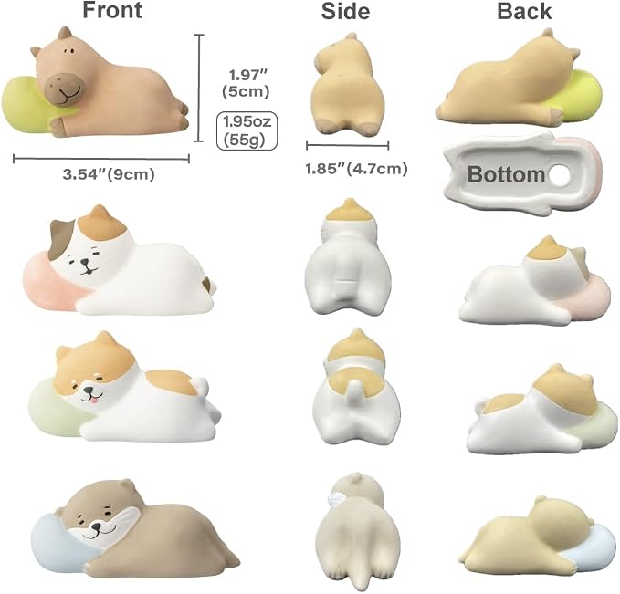 Stone Diffuser Sleeping Animals [ Designed in Japan] Non Electric Passive Diffuser for Essential Oil and Aromatherapy (Ceramic/Clay) (Sleeping Capybara)