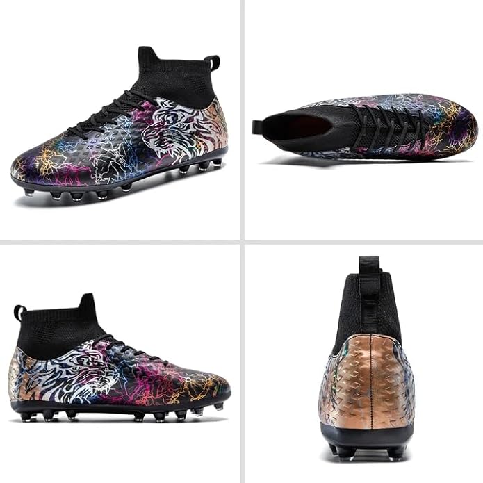 Soccer Cleats Boys Youth Training Football Cleats Athletic Outdoor Girls Soccer Shoes High-top Kids Football Shoes for Little/Big Kid