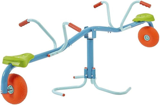 TP Toys Spiro Spin Seesaw | Sit and Spin Teeter Totter with 360 Spin and Bounce Wheel | Kids Outdoor Play Equipment for Backyard, Playground, or Indoor Fun | Boys and Girls Ages 3-8