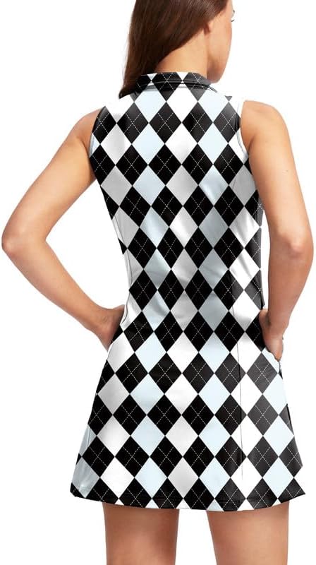 Viodia Women's Tennis Golf Dress with Shorts | Active, Exercise, Workout, Sports, Athletic, Dresses for Women, with Zipper Pockets