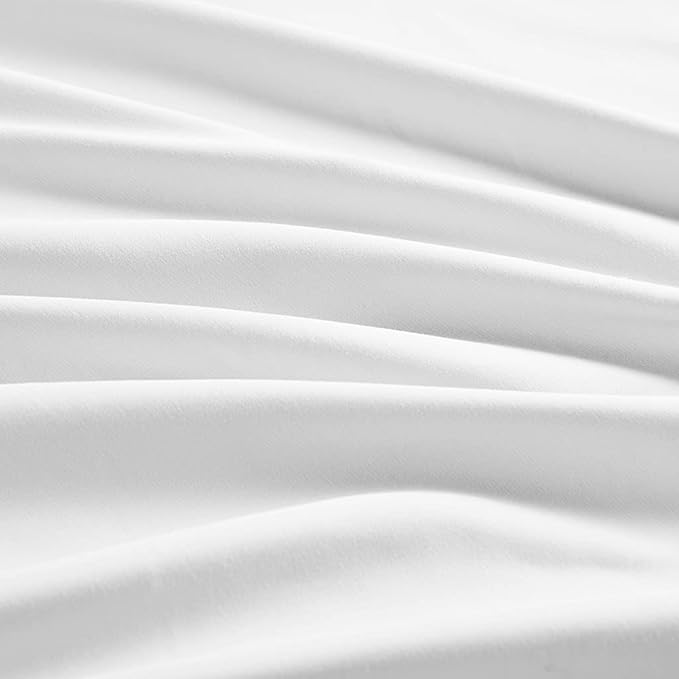 NHNHN Fitted Sheet-Deep Pockets-Soft Microfiber-Easy Care-Shrinkage and Fade Resistant-Fitted Sheets Twin Size for Girl Woman Teens Kids-Only 1 Fitted Sheet (Twin, White)