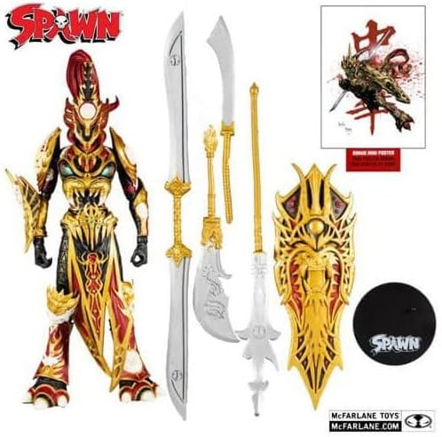 Mcfarlane Toys, Spawn Comic Deluxe Designer Edition 7-inch Mandarin Spawn Action Figure with 22 Moving Parts, Collectible DC Figure with Accessories and Collectors Stand Base – Ages 12+