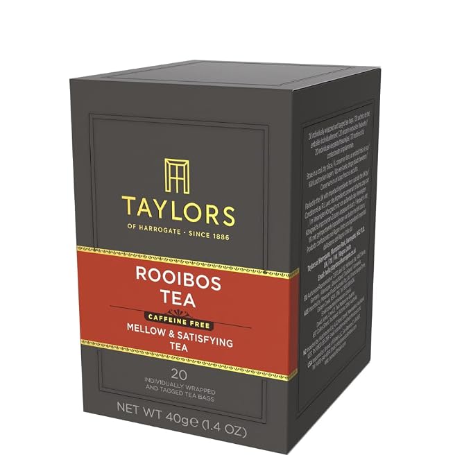 Taylors of Harrogate Rooibos Tea, Individually Wrapped Bags, 20 Count (Pack of 2), Mellow, Malty, and Slightly Honeyed, Caffeine-Free, Enjoy Hot or Iced, 20 Teabags
