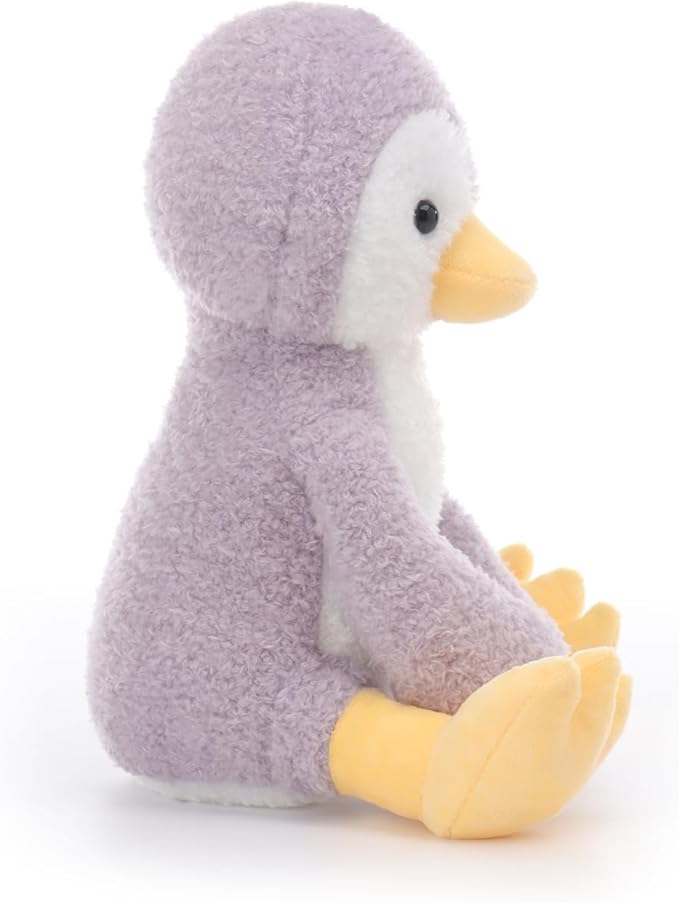 Apricot Lamb Purple Velvet Penguin Stuffed Animals for Kids, Soft Cute Plush Toys for Baby Girl and Boy, 8.7 Inches