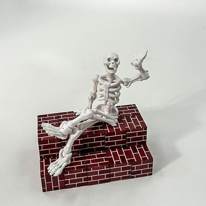 T13 Skeleton Warrior Action Figure – 5.12" Movable Articulated Human Skeleton Model with Accessory, Collectible Anime & Game Character for Display, Paintable Desktop Decor (2pcs)