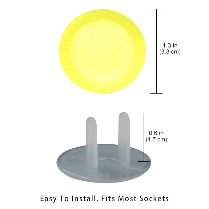 Pure Yellow Pattern Outlet Covers Baby Proofing Child Proof Plug Covers for Electrical Outlets Easy Install Outlet Plug Covers