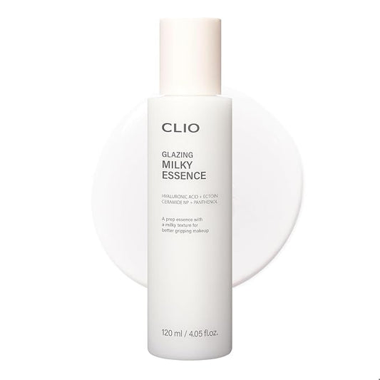 CLIO Glazing Milky Essence, Rice PDRN Toner for Boosting Radiant Glass Skin, Lightweight Hydrating Skin Prep for Makeup, Ceramide Skin Barrier Care for Sensitive Skin, Korean Skincare (4.05 Fl Oz)