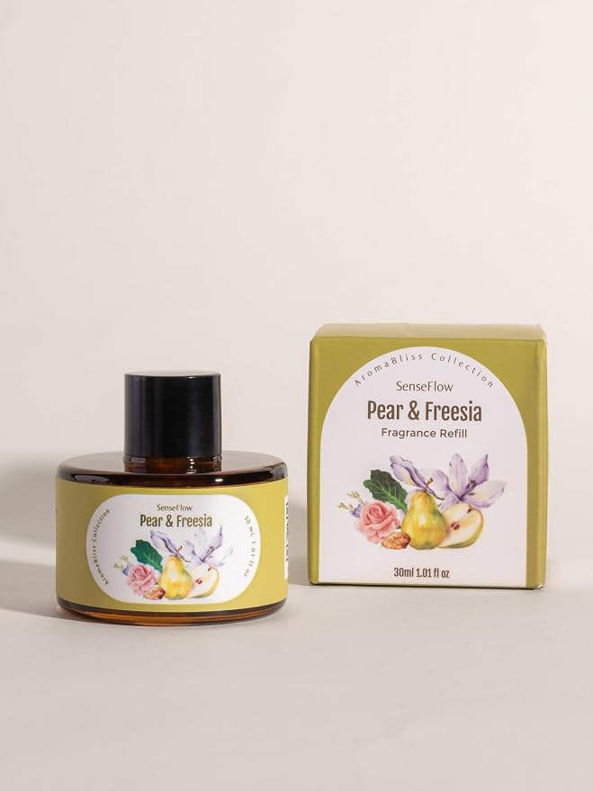 Essential Oil Refill 1.02oz/30ml for SF101/SF101S Waterless Aromatherapy Diffuser, Covers 1000 Sq Ft, 120-Day Natural Scent 1 Pack,Pear & Freesia