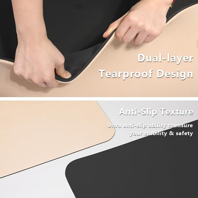 Wide Yoga Mat-80cm Extra Thick 1/3'' Fitness Exercise Mat Carry Strap