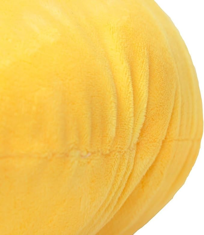 EvZ Official Certified Relaxed Emoji Pillow - 32cm Large Soft Plush Peaceful Smiling Face Emoticon Cushion - Cozy Decorative Stuffed Toy for Sleeping, Spa Decor & Stress Relief (Yellow)