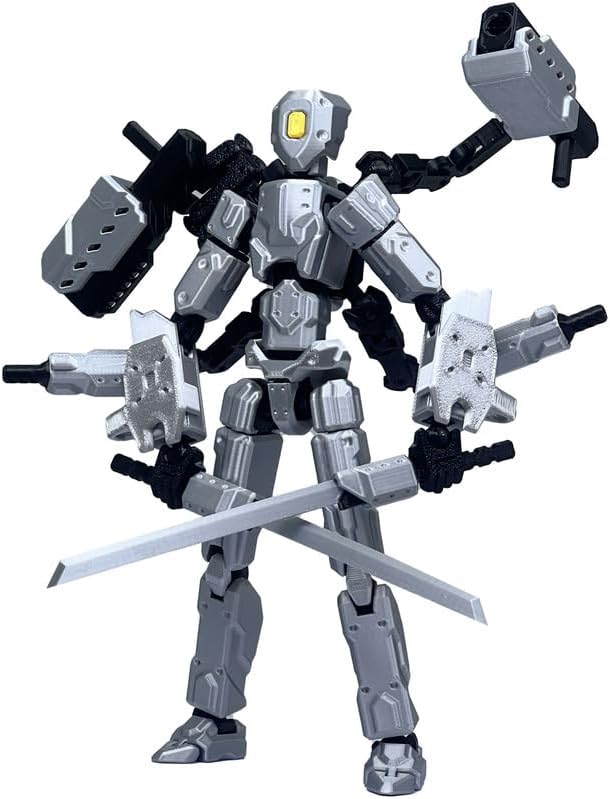 T13 Action Figures Helix Robot 8 Inch, Assembly Completed T 13,3D Printed Robo 13 - The Premium Action Figures for Sci-Fi Enthusiasts (Grey)