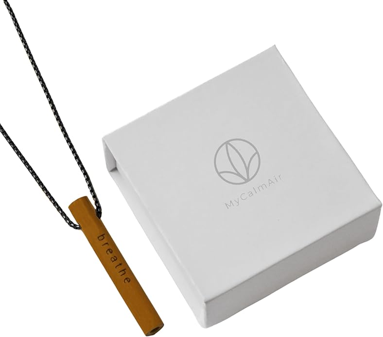 Bamboo Breathing Necklace for Meditation, Mindfulness Tool, Stress Reducer, Eco-Friendly Breathe Pendant, Portable Relaxation Gift for Men & Women