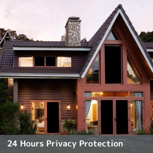 KESPEN Total Blackout Window Film Privacy Static Cling 100% Light Blocking Room Darkening Window Cover Heat Control Anti-UV Glass Sticker Window Tint for Home with Grid Line, 35.4 Inch X 16.4 Feet