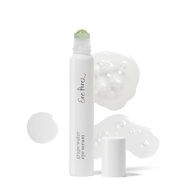 Ere Perez - Grape Water Eye Serum | Decongest, De-Puff, Tone Eye Area | Visibly Smooths + Softens Fine Lines | Peptides, Amino Acids | Vegan, Cruelty-Free, Clean Beauty (0.3 fl oz | 8 mL)