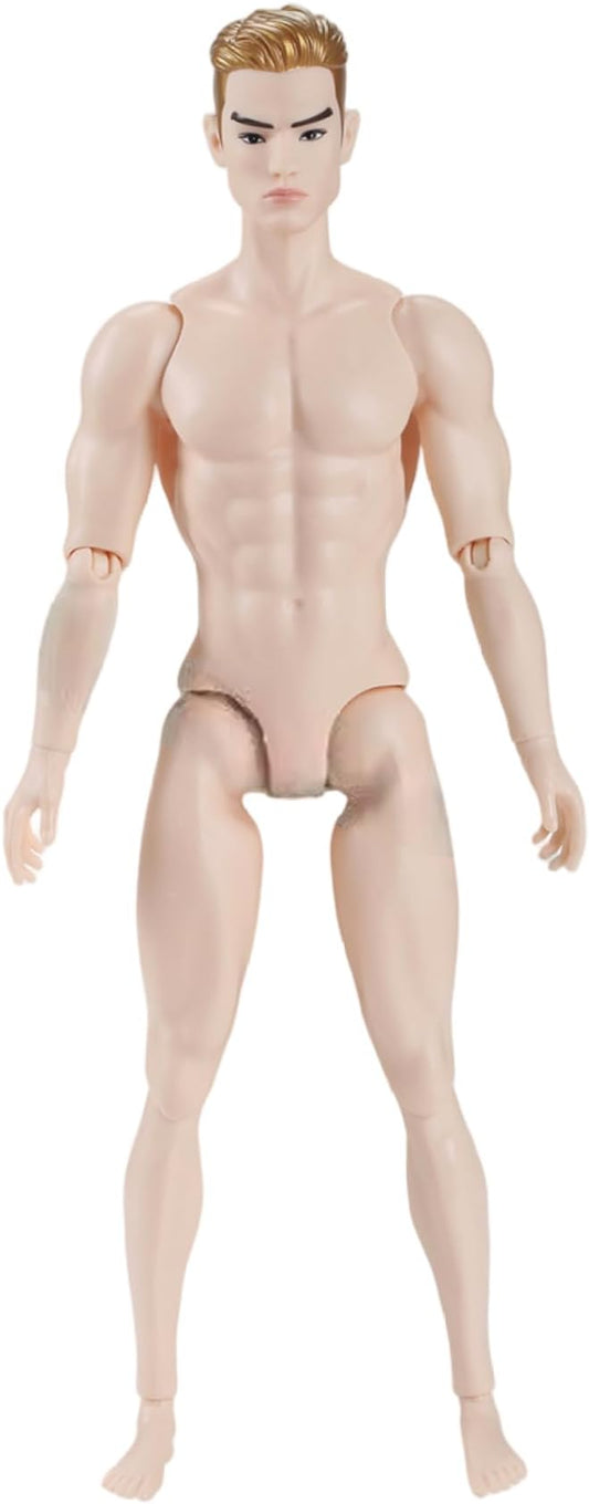Wicked Dolls MattelS, 1/6 Scale Action Figure Multi Jointed Posable Male Muscular Action Figure Body with Head for Display Doll Collection, White