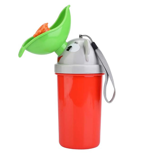 Portable Potty Urinal, Leakproof Reusable Emergency Pee Cup with Strap and Silicone Seal for Travel Camping Baby Kids Princess Style ABS Yellow 18.5 x 8.5 x 8.5cm 1 Pack