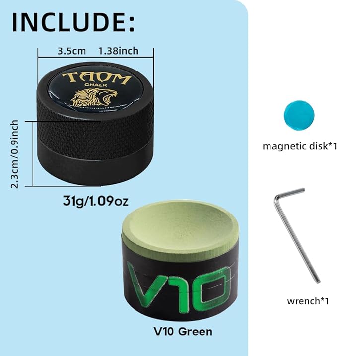TAOM Pool Chalk Holder Round Shaped Practical Tool Billiards Accessories Magnetic Mini Chalk Tip Case Container Round Box Billiards