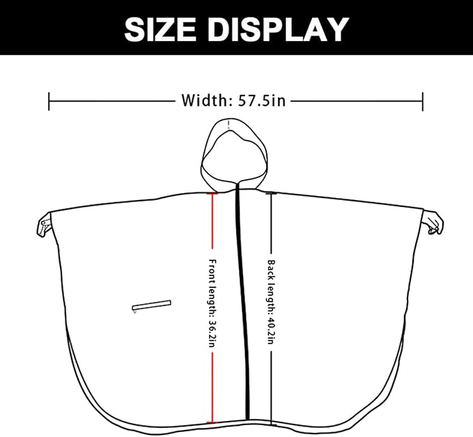 Fashion Hooded Rain Poncho Waterproof Raincoat Jacket with pocket for Women/Men/Adult