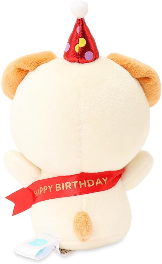 Anirollz Happy Birthday Puppiroll Plush – Soft & Cuddly Stuffed Dog, Cute Collectible Gift for Plush Lovers, 6” Small & Huggable