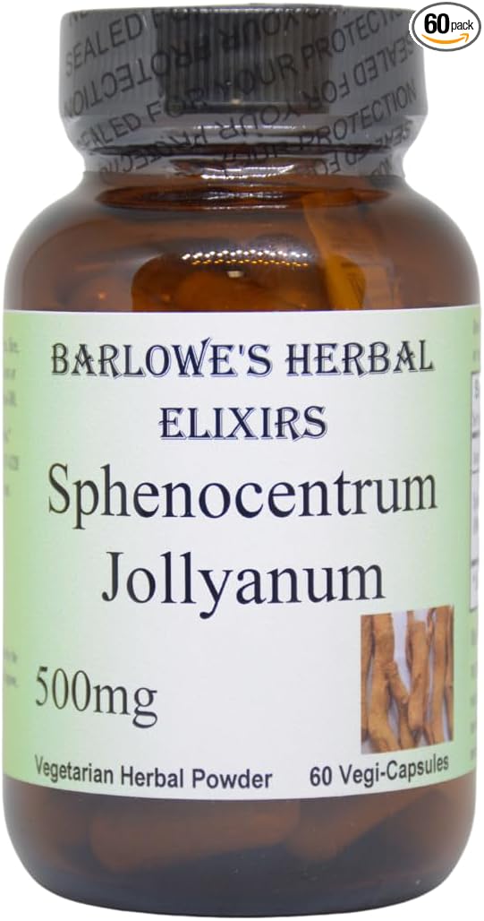 Barlowe's Herbal Elixirs Sphenocentrum Jollyanum Root Powder | 500mg Per Capsule | Tradtional African Herb | 60 Vegan Capsules | Stearate-Free | Bottled in Glass